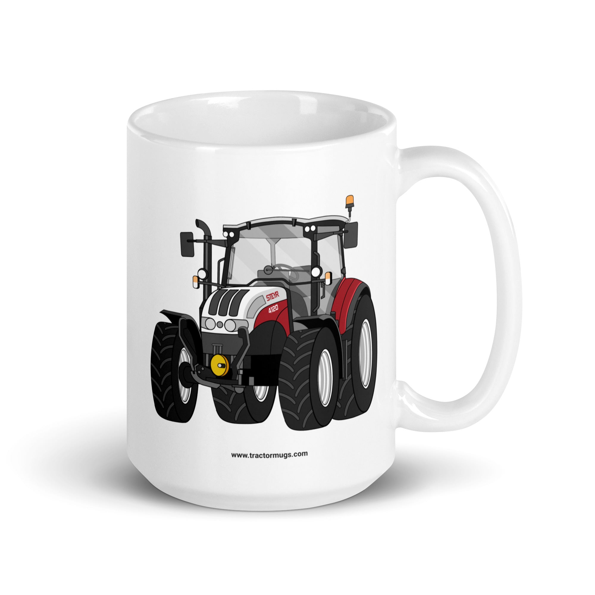 Steyr 15 oz Steyr 4120 Plus | White glossy mug Quality Farmers Merch