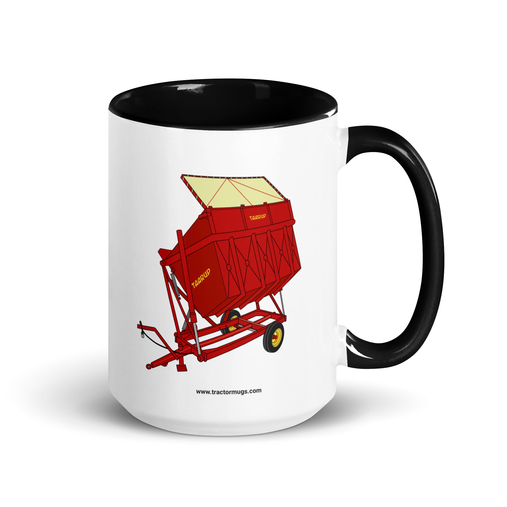 Taarup Black / 15 oz Taarup tipvogn T3 Trailer | Mug with Color Inside Quality Farmers Merch