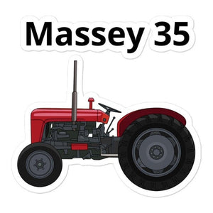 The Farmers Mugs Store 4″×4″ Massey 35 Bubble-free stickers Quality Farmers Merch
