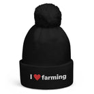 The Farmers Mugs Store I Love Farming Pom Pom Beanie Quality Farmers Merch