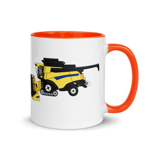 The Farmers Mugs Store Mug Orange New Holland CR Combine Mug with Color Inside Quality Farmers Merch
