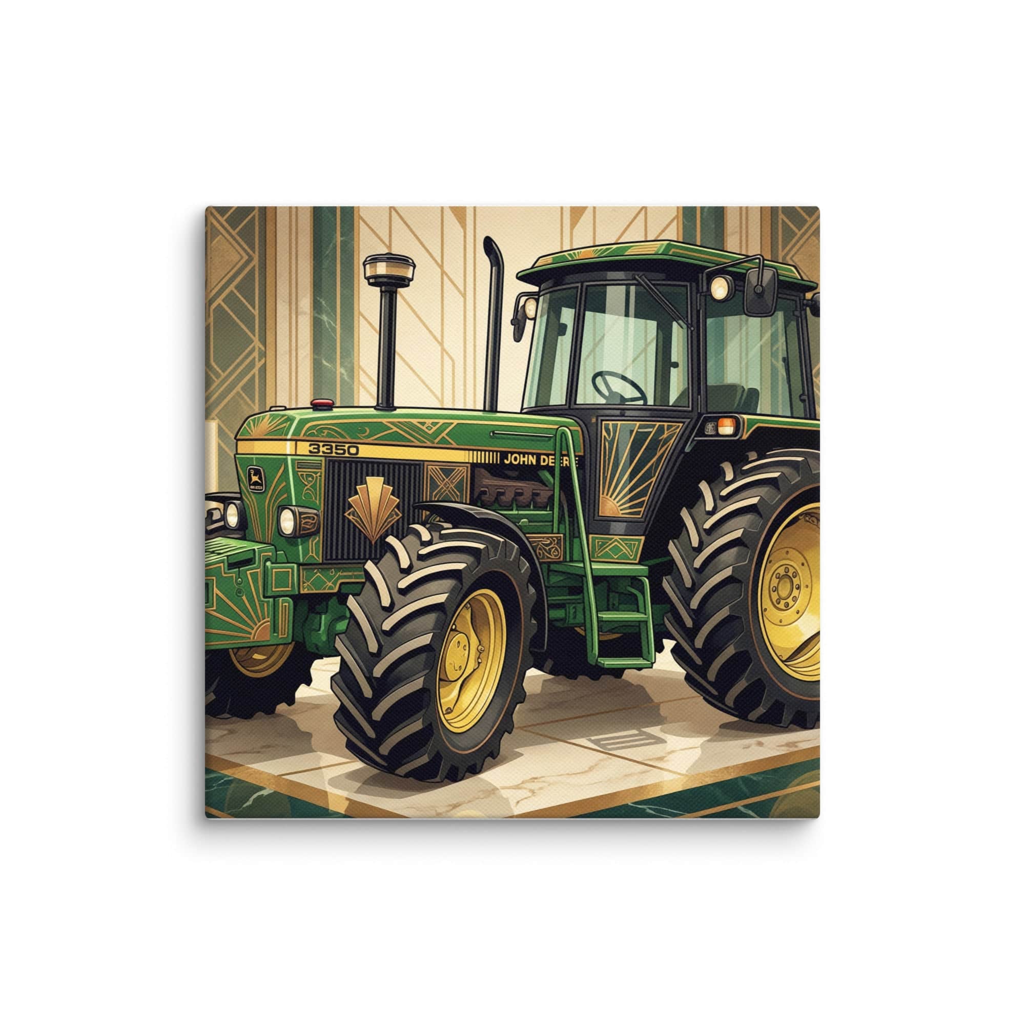 The Tractor Mugs Store 10″×10″ John Deere 3350 | Art Deco Canvas Quality Farmers Merch