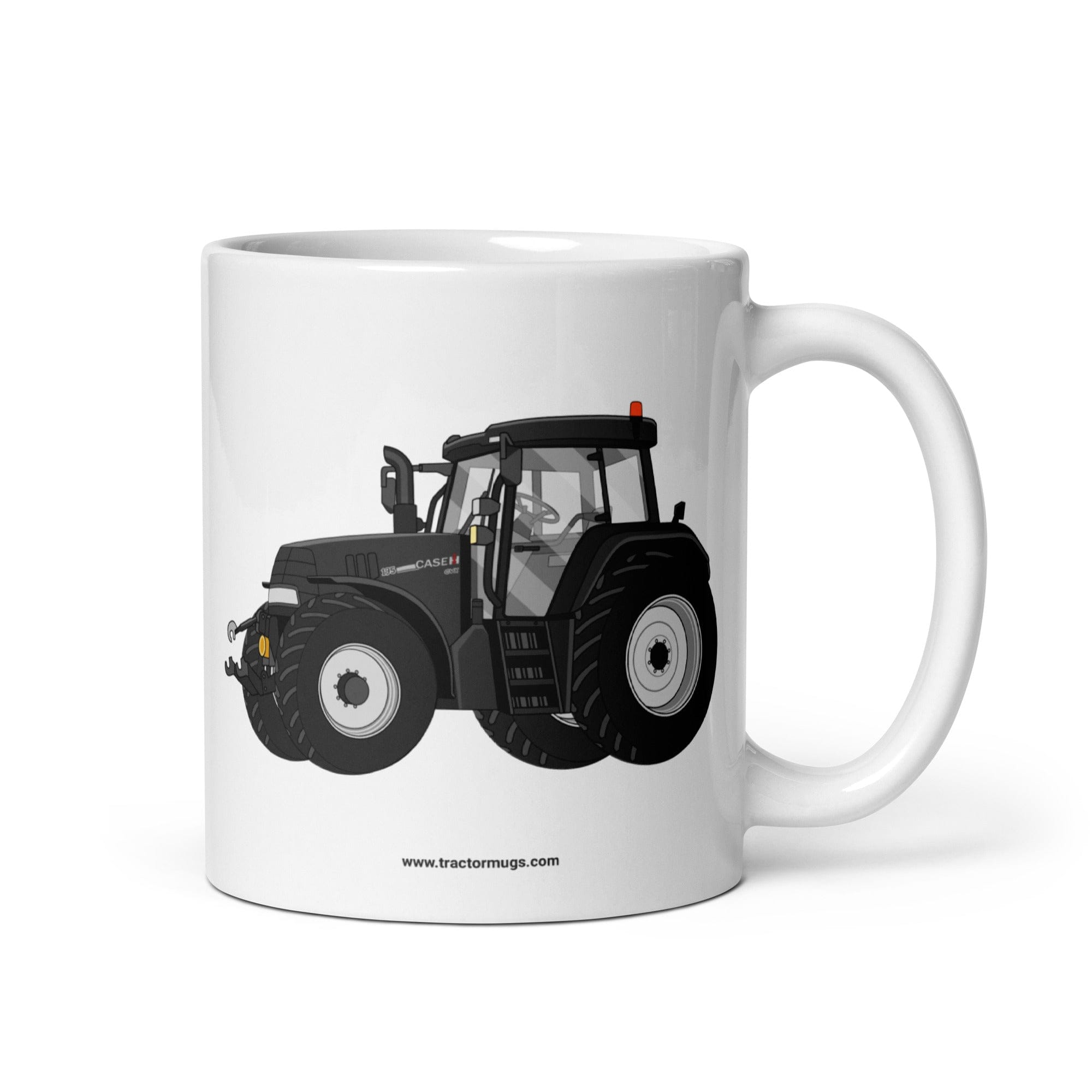 The Tractor Mugs Store 11 oz Case IH 195 CVX Black | White glossy mug Quality Farmers Merch