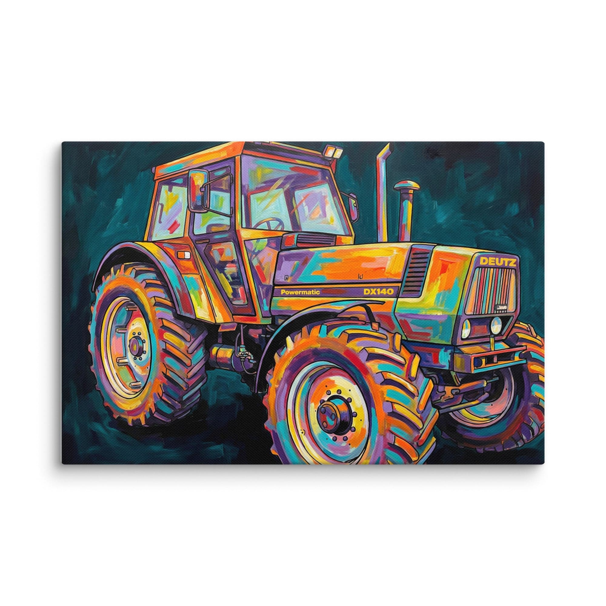 The Tractor Mugs Store 12″×18″ Deutz Fahr DX 140 | Splash Art Canvas Quality Farmers Merch