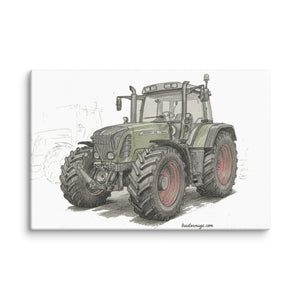 The Tractor Mugs Store 12″×18″ Fendt Favorit 818 Pencil Sketch | Canvas Quality Farmers Merch