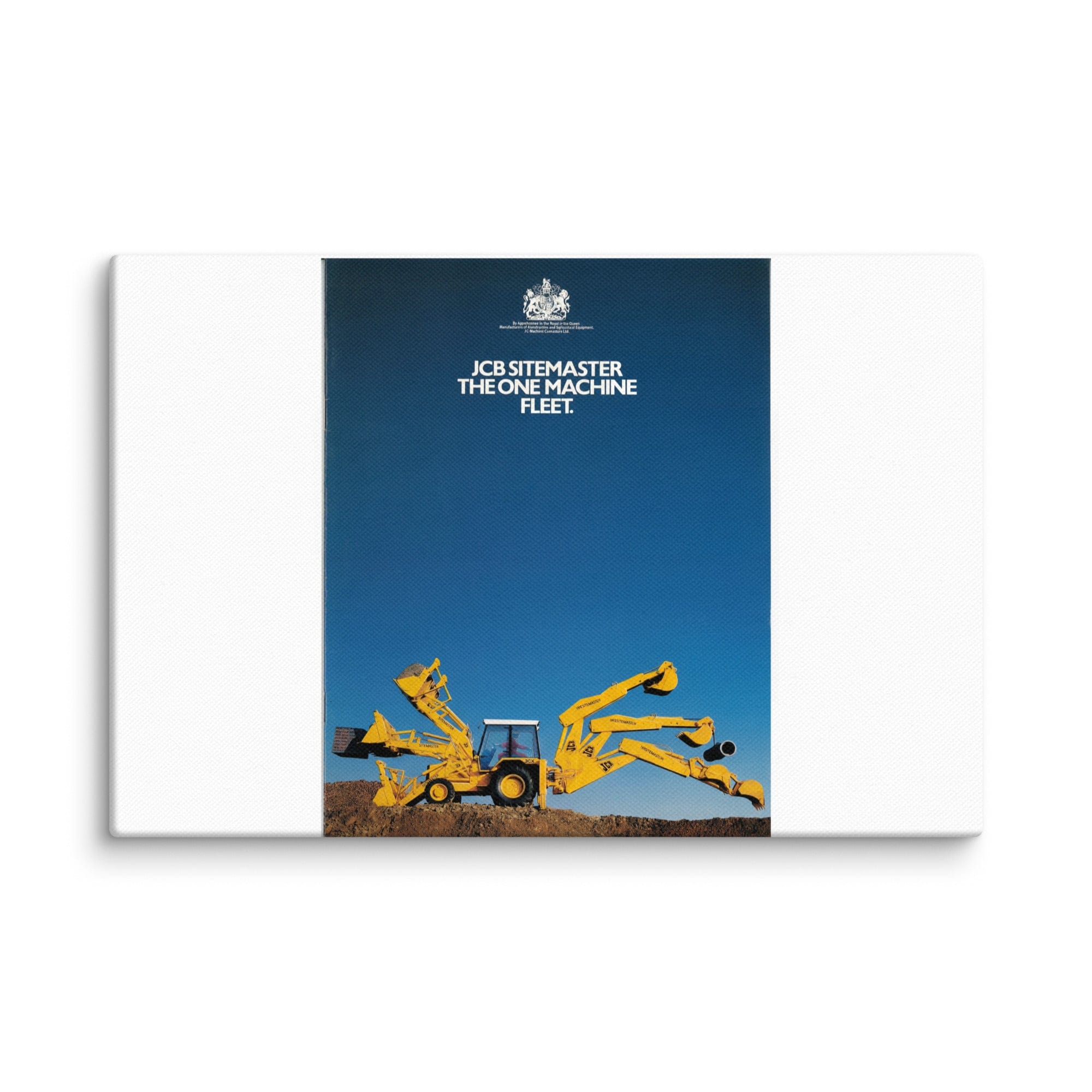 The Tractor Mugs Store 12″×18″ JCB 3CX Sitemaster Advert (1988)  | Canvas Quality Farmers Merch