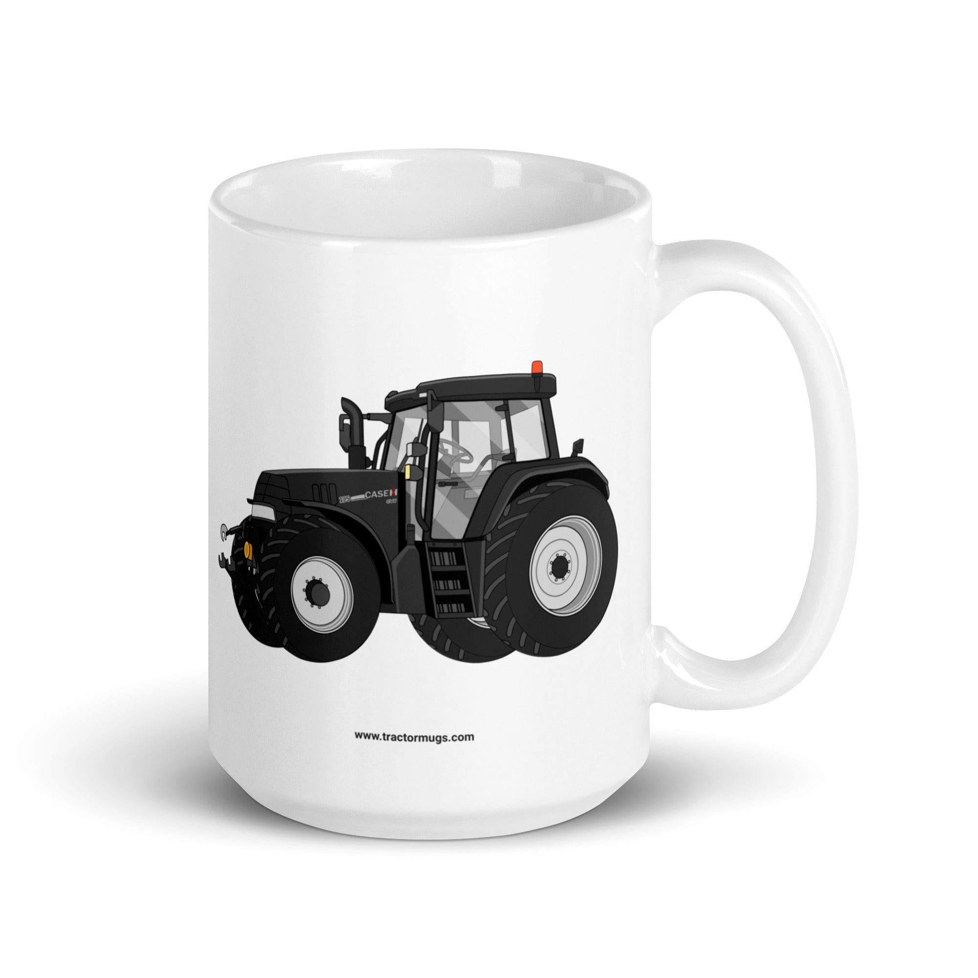The Tractor Mugs Store 15 oz Case IH 195 CVX Black | White glossy mug Quality Farmers Merch