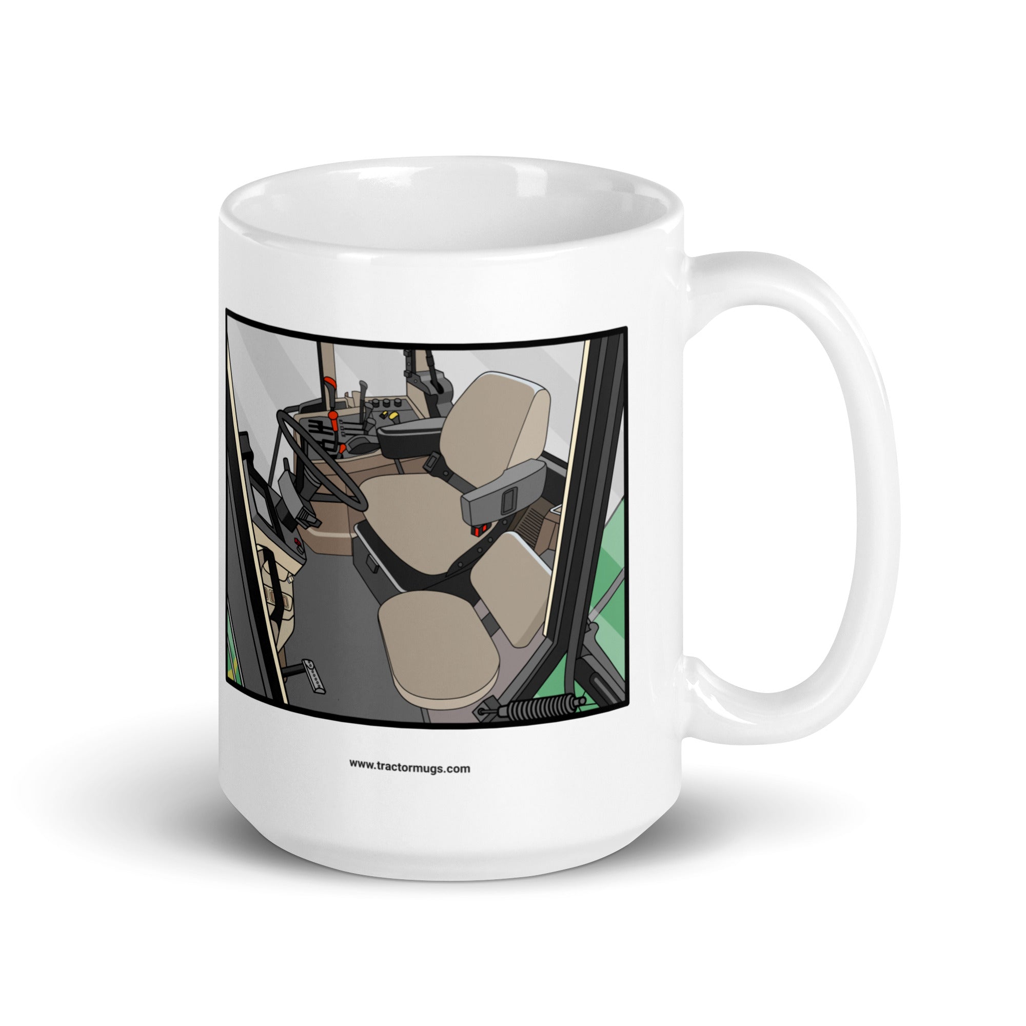 The Tractor Mugs Store 15 oz John Deere 7810 Cabin | White glossy mug Quality Farmers Merch
