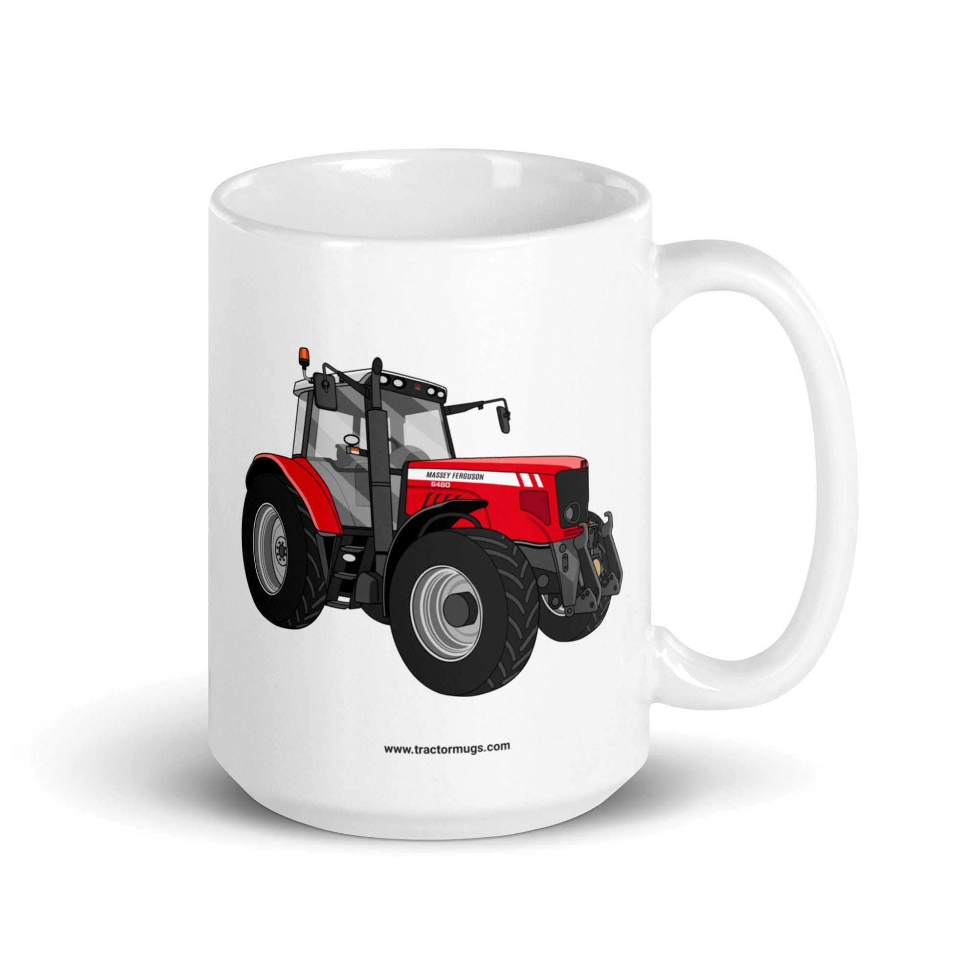 The Tractor Mugs Store 15 oz Massey Ferguson 6480 | White glossy mug Quality Farmers Merch