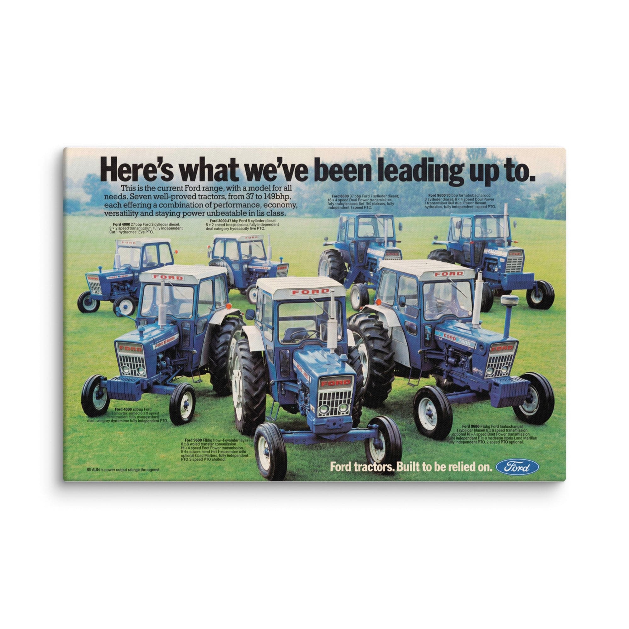 The Tractor Mugs Store 16″×24″ Ford '000 Series Advert | Canvas Quality Farmers Merch