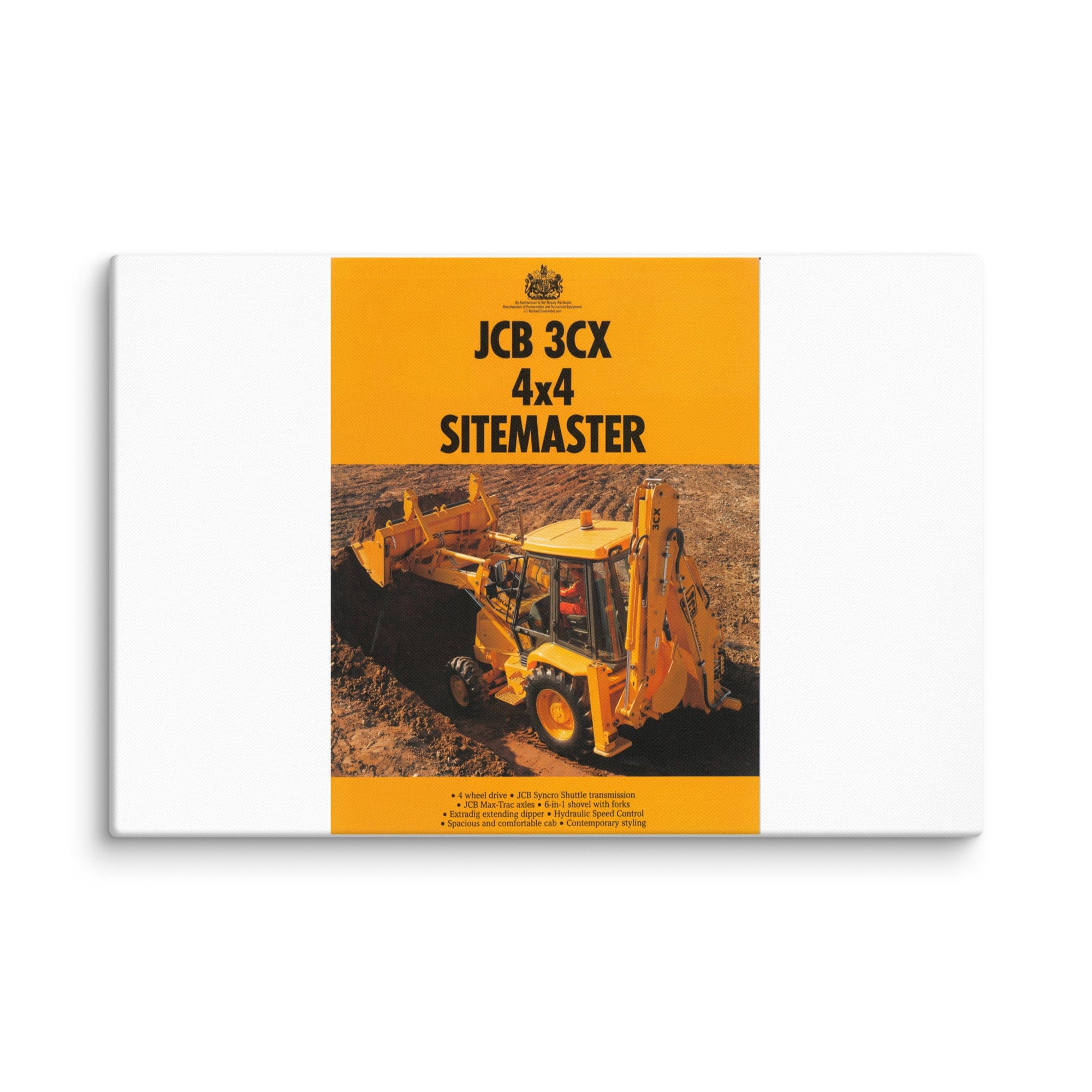 The Tractor Mugs Store 16″×24″ JCB 3CX Sitemaster Brochure | Canvas Quality Farmers Merch