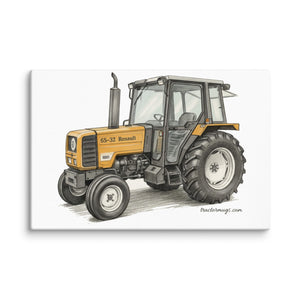 The Tractor Mugs Store 16″×24″ Renault 65-32 MX Pencil Sketch | Canvas Quality Farmers Merch