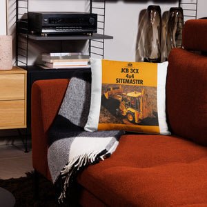 The Tractor Mugs Store 18″×18″ JCB 3CX Sitemaster Brochure | Pillow Case Quality Farmers Merch