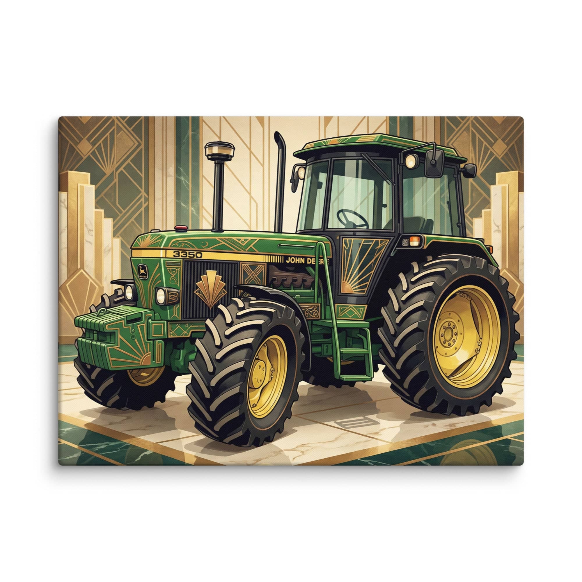 The Tractor Mugs Store 18″×24″ John Deere 3350 | Art Deco Canvas Quality Farmers Merch