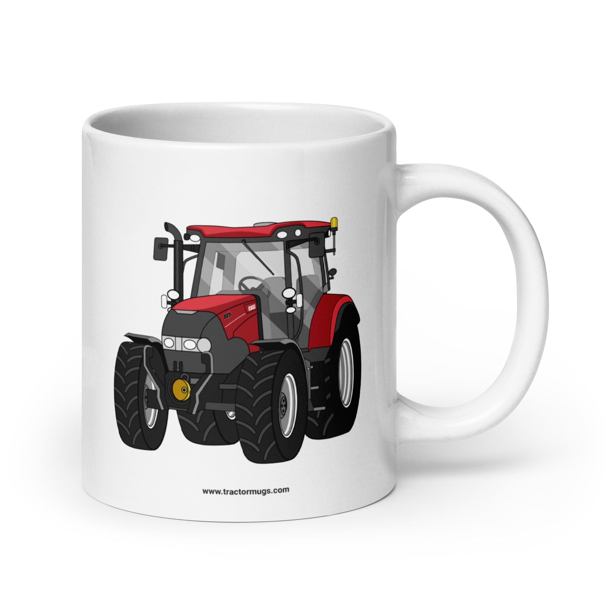 The Tractor Mugs Store 20 oz Case IH Maxxum 145 | White glossy mug Quality Farmers Merch