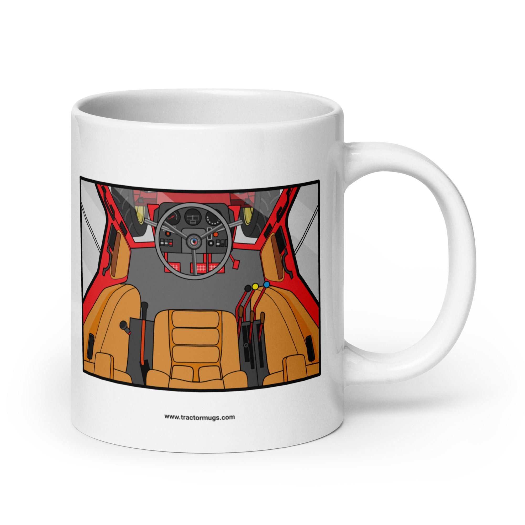 The Tractor Mugs Store 20 oz International Cabin | White glossy mug Quality Farmers Merch