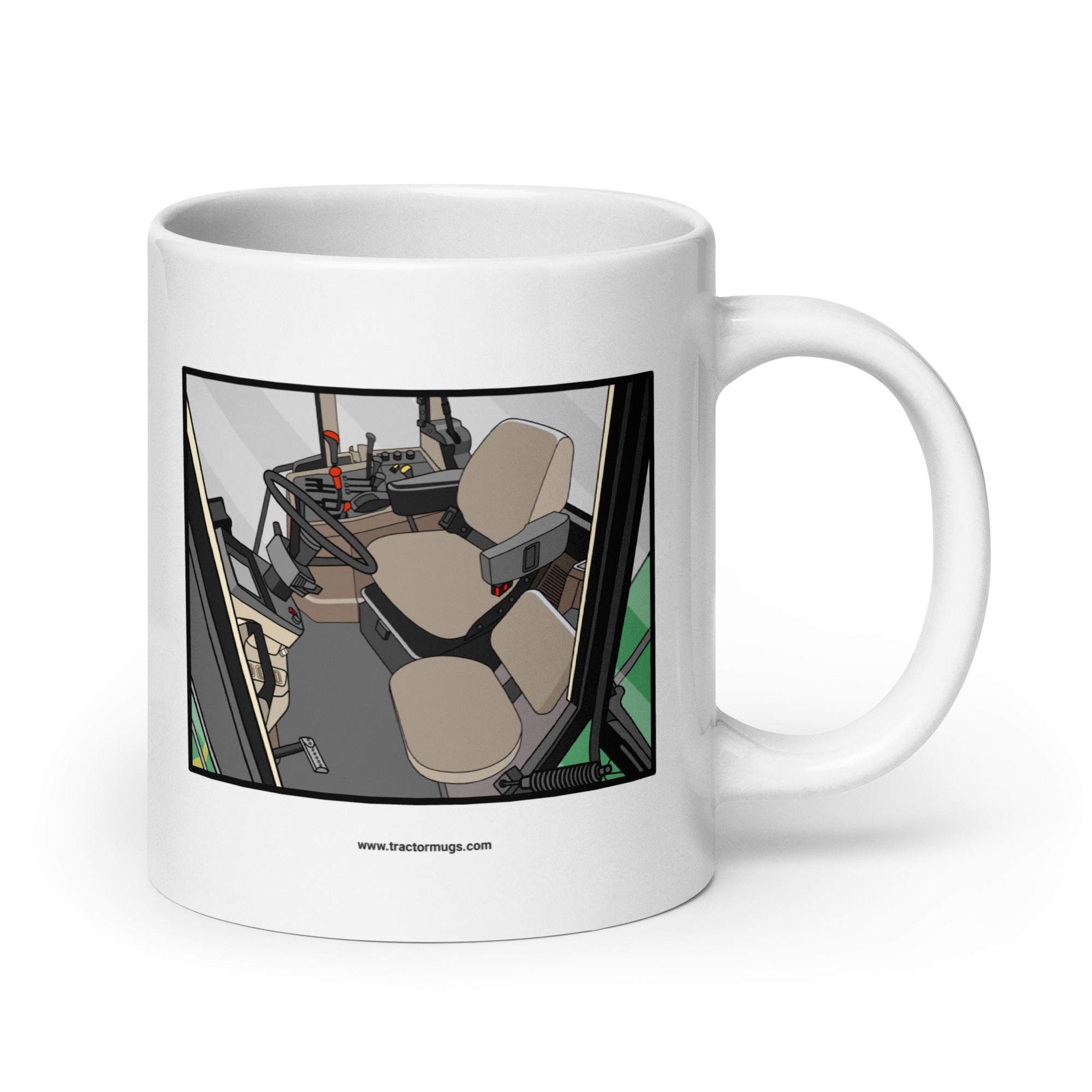 The Tractor Mugs Store 20 oz John Deere 7810 Cabin | White glossy mug Quality Farmers Merch