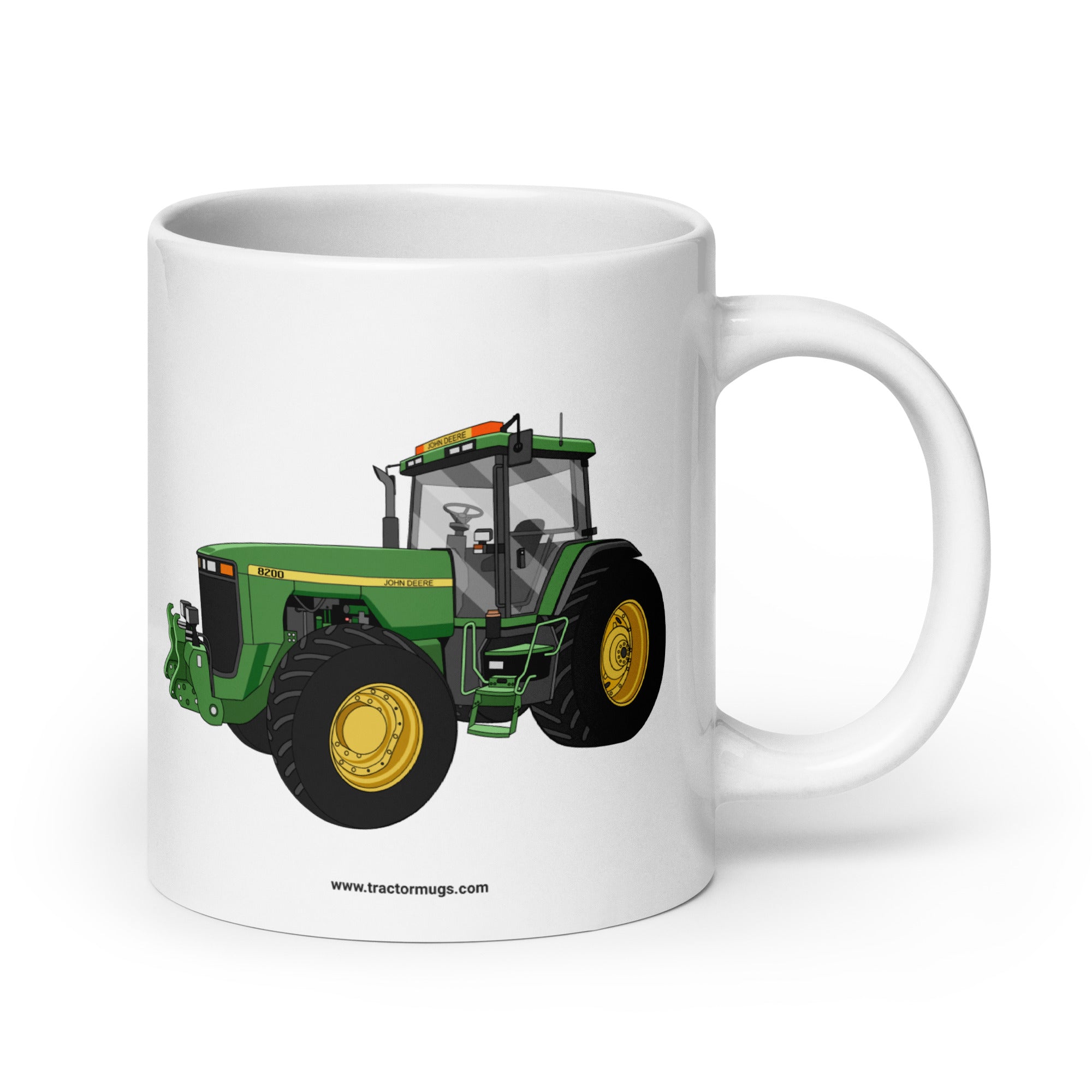 The Tractor Mugs Store 20 oz John Deere 8200 | White glossy mug Quality Farmers Merch