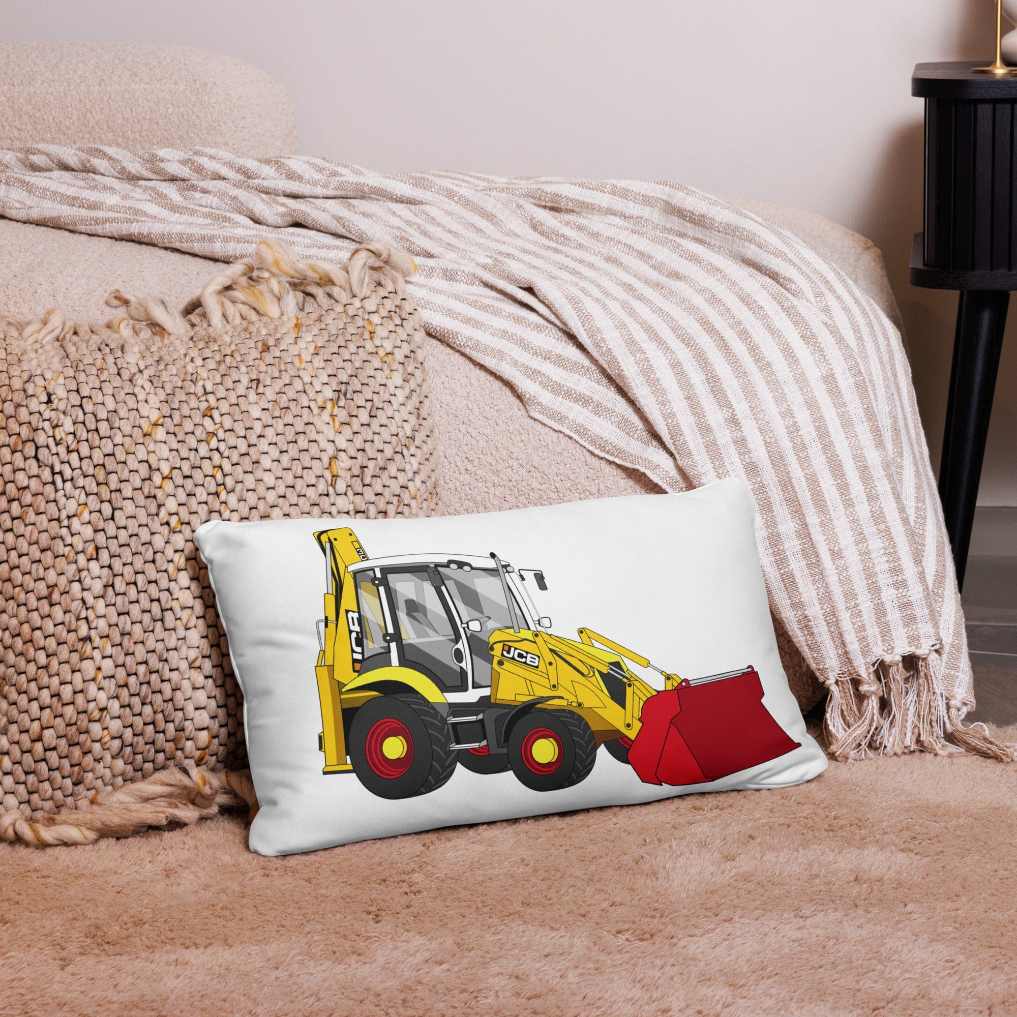 The Tractor Mugs Store 20″×12″ JCB 3CX 70th Anniversary Edition | Pillow Case Quality Farmers Merch