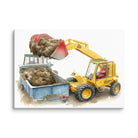 The Tractor Mugs Store 20″×28″ JCB Loadall 520 | Watercolour Canvas Quality Farmers Merch