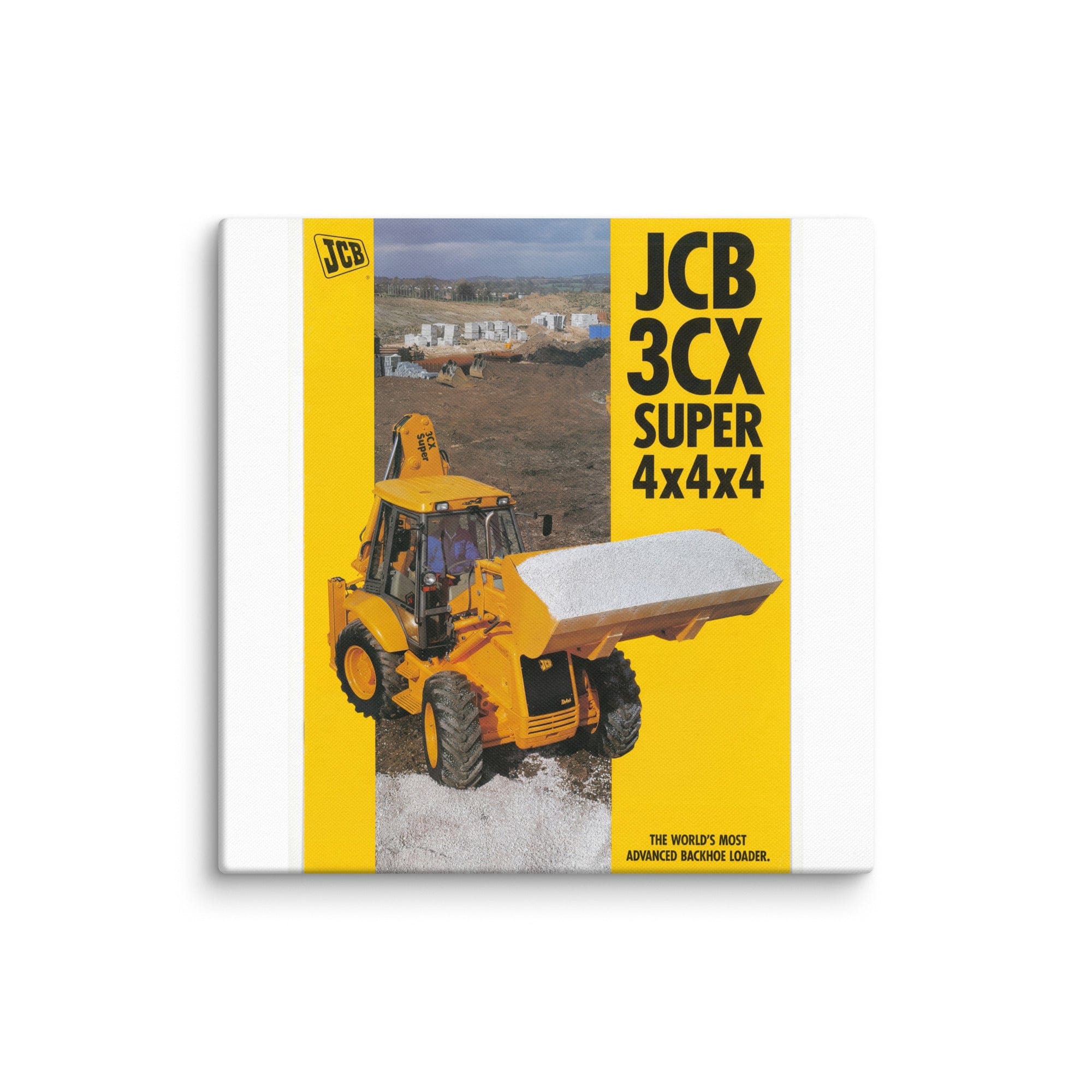 The Tractor Mugs Store 26″×26″ JCB 3CX 4x4x4 Brochure | Canvas Quality Farmers Merch