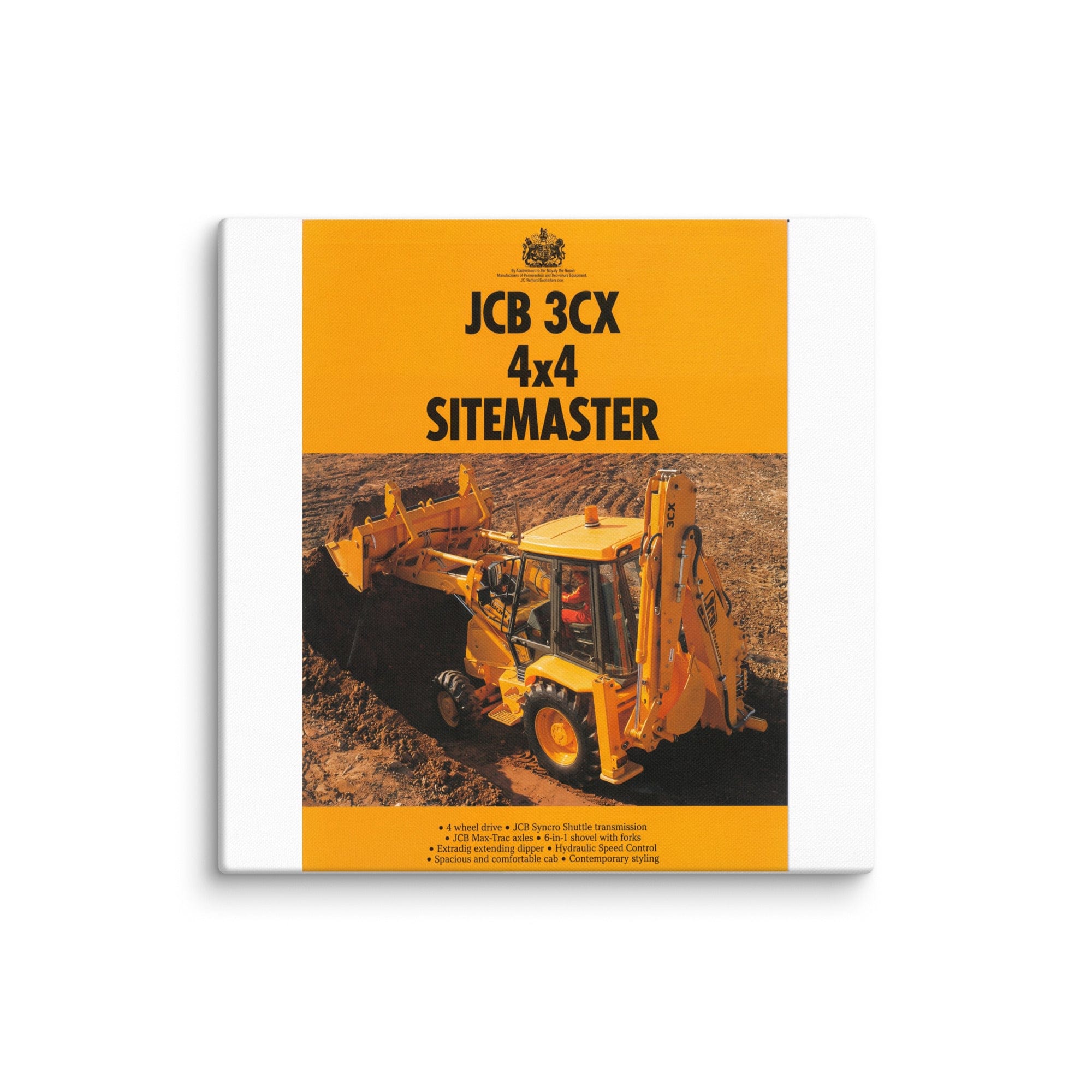 The Tractor Mugs Store 26″×26″ JCB 3CX Sitemaster Brochure | Canvas Quality Farmers Merch