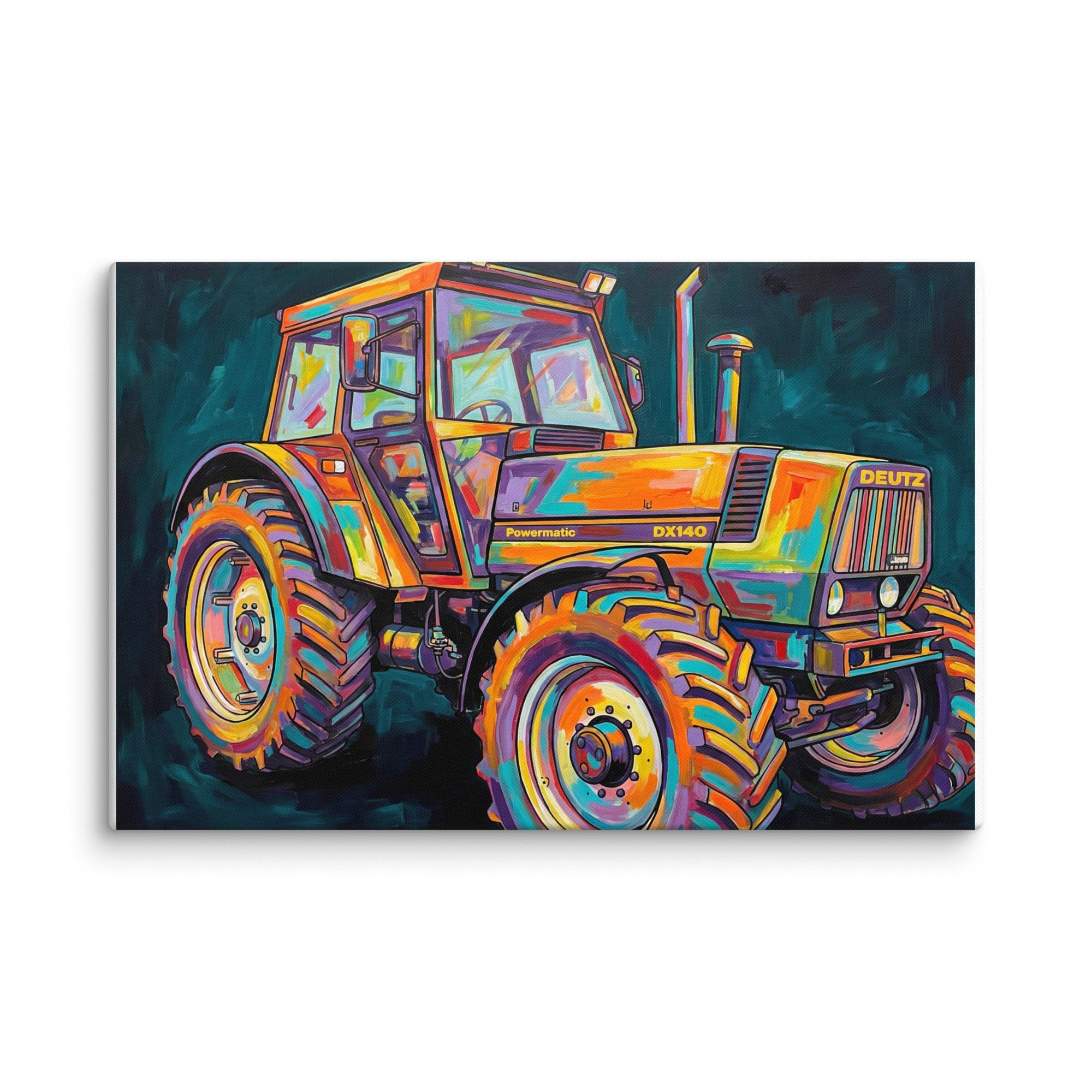 The Tractor Mugs Store 26″×40″ Deutz Fahr DX 140 | Splash Art Canvas Quality Farmers Merch