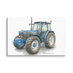The Tractor Mugs Store 26″×40″ Ford 8340 SLE | Watercolor Canvas Quality Farmers Merch