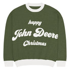 The Tractor Mugs Store 2XS Happy John Deere Christmas Jumper | Relaxed fit knitted crew neck sweater Quality Farmers Merch