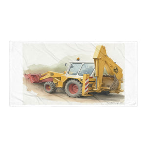 The Tractor Mugs Store 30″×60″ JCB 3C |  Water Color Painting Towel Quality Farmers Merch