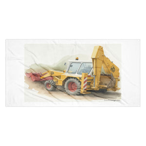 The Tractor Mugs Store 36″×72″ JCB 3C |  Water Color Painting Towel Quality Farmers Merch