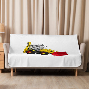 The Tractor Mugs Store 50″×60″ JCB 3CX 70th Anniversary Edition | Sherpa blanket Quality Farmers Merch