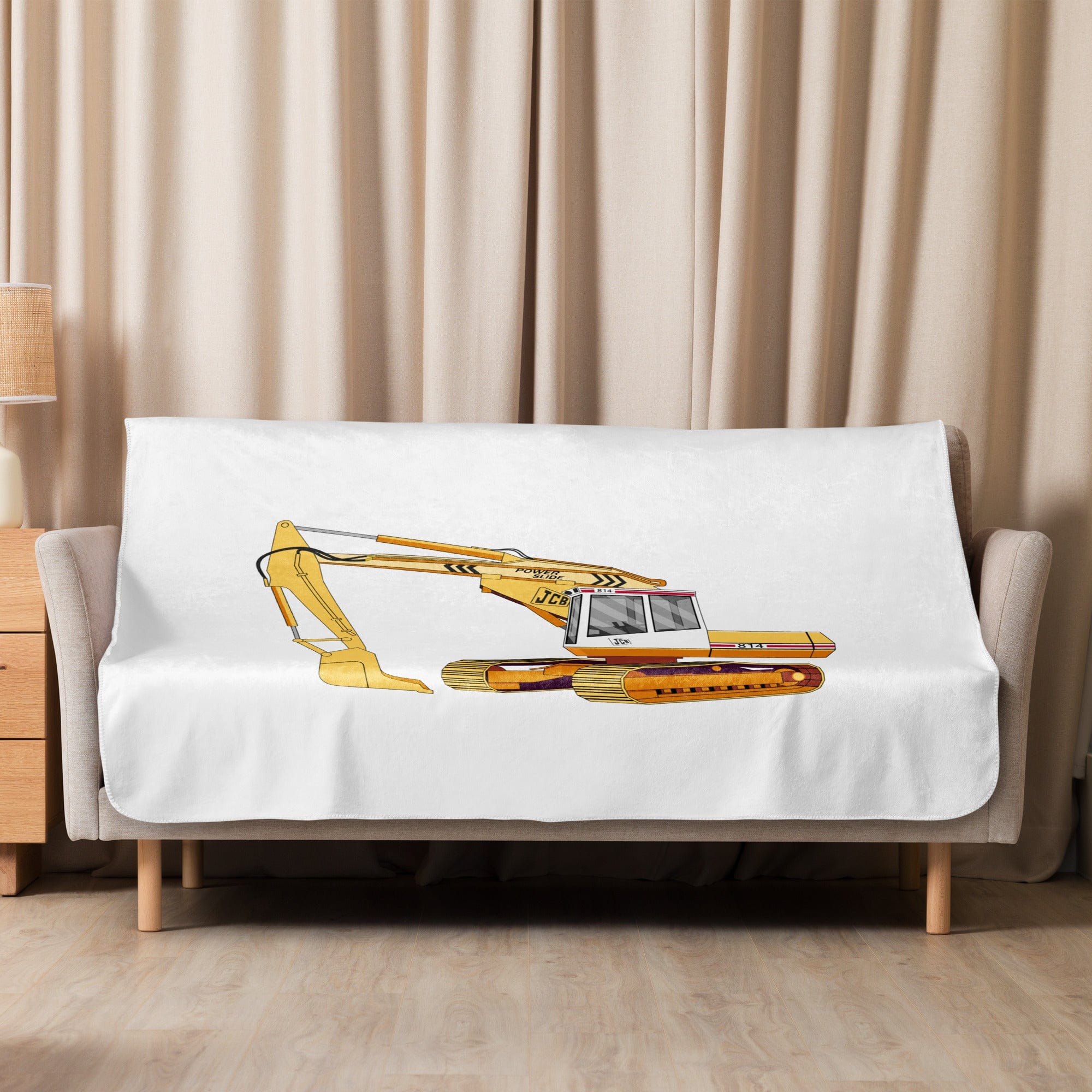 The Tractor Mugs Store 50″×60″ JCB 814 Super | Sherpa blanket Quality Farmers Merch