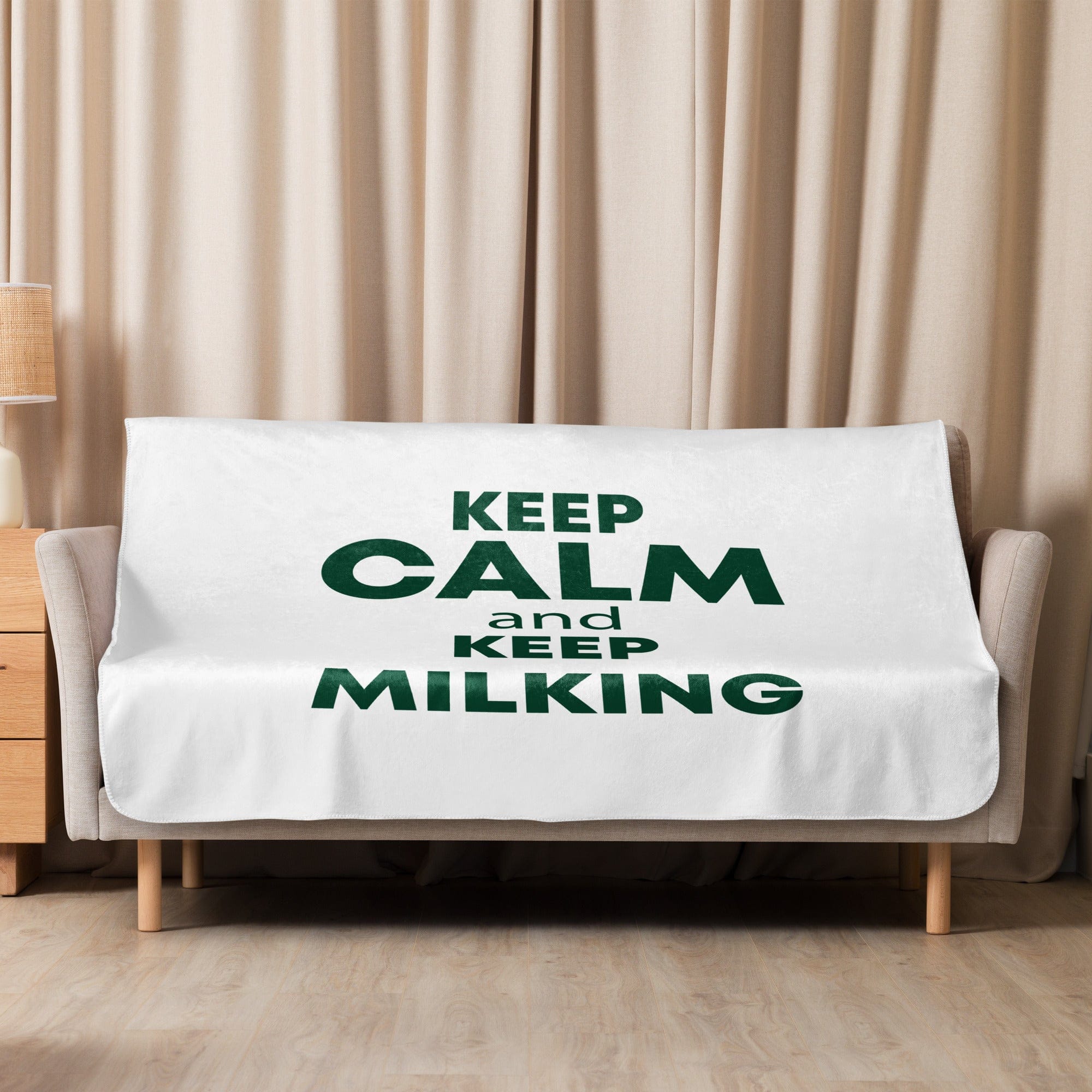 The Tractor Mugs Store 50″×60″ KEEP CALM and KEEP MILKING | Sherpa blanket Quality Farmers Merch