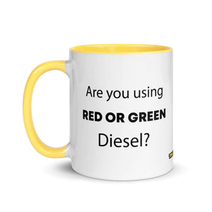 The Tractor Mugs Store Are You Using Red Or Green Diesel?  | Mug with Color Inside Quality Farmers Merch