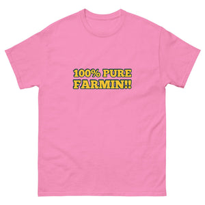 The Tractor Mugs Store Azalea / S 100% PURE FARMIN!! | Unisex classic tee Quality Farmers Merch