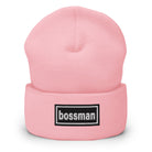 The Tractor Mugs Store Baby Pink OASIS Style 'Bossman' | Cuffed Beanie Quality Farmers Merch