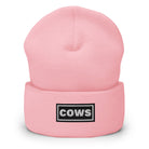 The Tractor Mugs Store Baby Pink OASIS Style 'Cows' | Cuffed Beanie Quality Farmers Merch