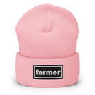 The Tractor Mugs Store Baby Pink OASIS Style 'farmer' | Cuffed Beanie Quality Farmers Merch