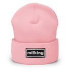 The Tractor Mugs Store Baby Pink OASIS Style 'Milking' | Cuffed Beanie Quality Farmers Merch