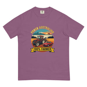 The Tractor Mugs Store Berry FIATAGRI F140 PROUD AUSTRALIAN 100% FARMER Outdoor | Unisex Premium T-shirt Quality Farmers Merch