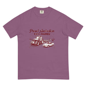 The Tractor Mugs Store Berry New Holland TM 155 PROUD AUSTRALIAN 100% FARMER Two Tone | Unisex Premium T-shirt Quality Farmers Merch