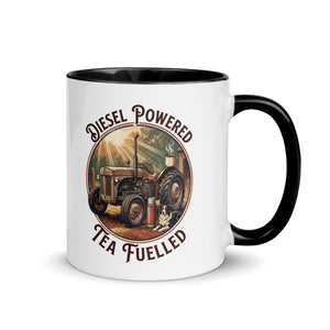 The Tractor Mugs Store Black / 11 oz Diesel Powered. Tea Fuelled | Mug with Color Inside Quality Farmers Merch