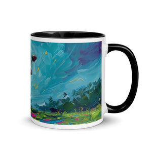 The Tractor Mugs Store Black / 11 oz Hereford Cow Splash Art | Mug with Color Inside Quality Farmers Merch