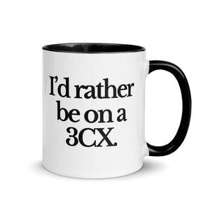 The Tractor Mugs Store Black / 11 oz I'D RATHER BE ON A 3CX | Mug with Color Inside Quality Farmers Merch