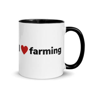 The Tractor Mugs Store Black / 11 oz I Love Farming | Mug with Color Inside Quality Farmers Merch