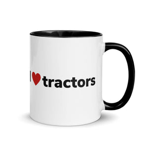 The Tractor Mugs Store Black / 11 oz I Love Tractors | Mug with Color Inside Quality Farmers Merch