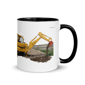 The Tractor Mugs Store Black / 11 oz JCB 3 Working Oil Painting | Mug with Colour Inside Quality Farmers Merch