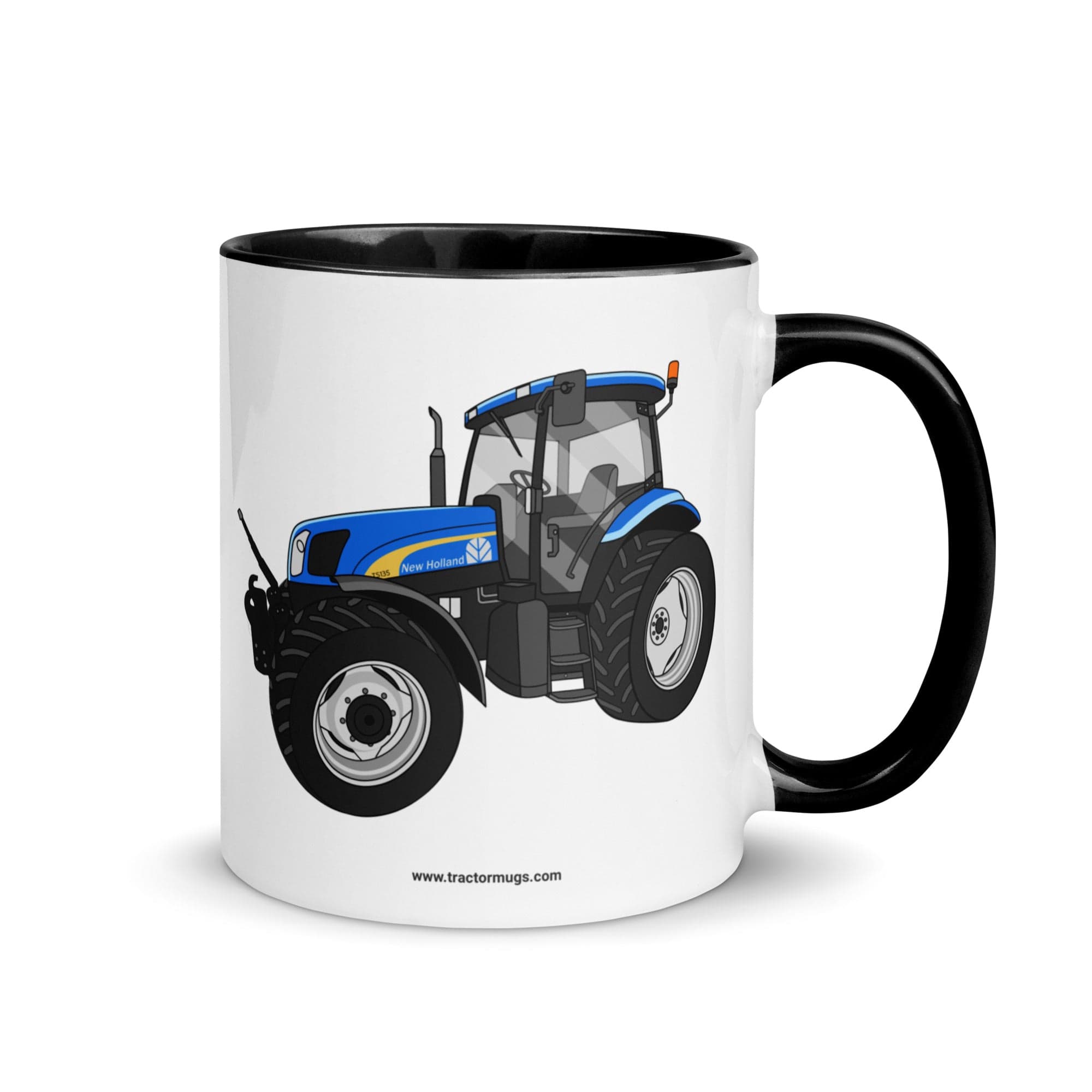 The Tractor Mugs Store Black / 11 oz New Holland TS 135a | Mug with Color Inside Quality Farmers Merch