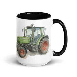 The Tractor Mugs Store Black / 15 oz Fendt Farmer 308 C Watercolor | Mug with Color Inside Quality Farmers Merch